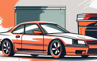 A car with a visible scratch on its surface