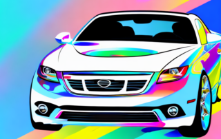 A car being wrapped in a glossy