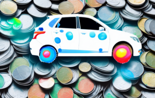 A car half covered in fresh paint