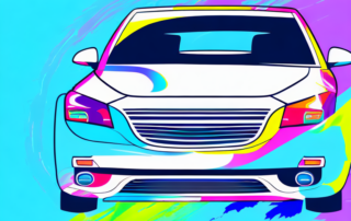 A car partially wrapped in a glossy