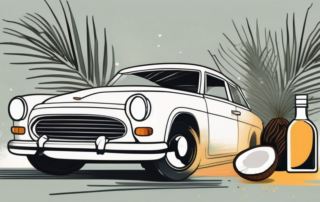 A car with minor scratches being treated with coconut oil and vinegar