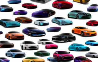 Several cars in various colors and patterns
