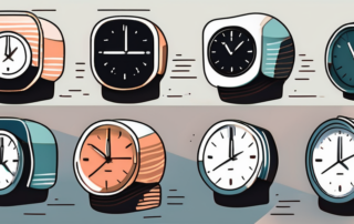 A variety of small digital clocks