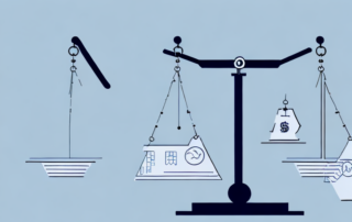 Several insurance policy documents and a balance scale