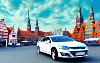 A car being wrapped in a glossy
