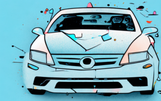 A car with noticeable paint damage on one side