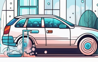 A car undergoing an ozon treatment