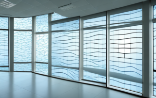 A variety of window films in different patterns and colors