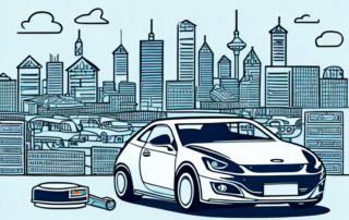 A car being professionally foiled in a workshop