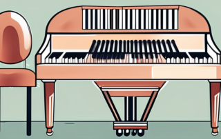 A shiny grand piano with cleaning tools like a soft cloth