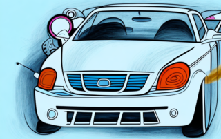 A car being painted with a roller brush