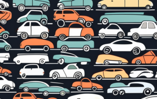 A variety of cars on a road
