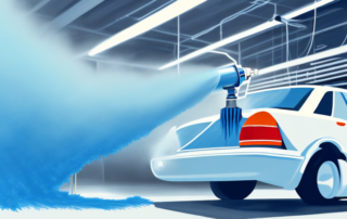 A car in a professional paint shop