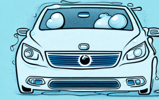 A car in the process of being thoroughly cleaned