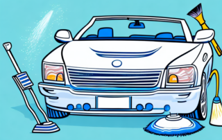 A convertible car with its top down