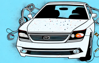 A car partially covered with a vinyl wrap