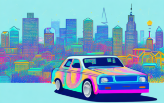 A car in the process of being wrapped in a glossy