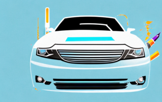 A car with half of its body covered in a glossy vinyl wrap