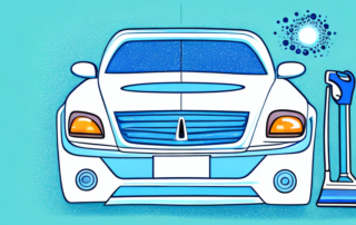 A car with a sparkling clean windshield