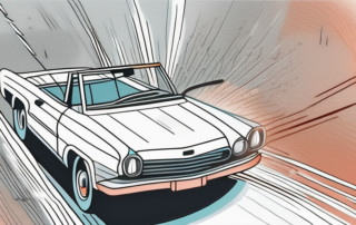 A convertible car with its fabric top being sprayed with a waterproofing spray