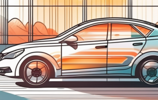 A car parked under the sun with a solar film applied on its windows
