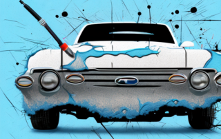 A car with visible scratches on its surface