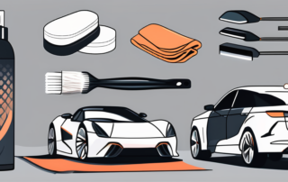 Various car detailing tools such as polish