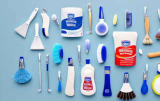 Various household items like vinegar