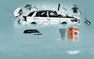 Various items like a broken vase