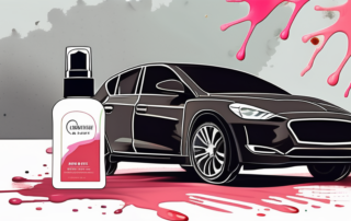 A car with splatters of nail polish on its paintwork