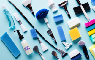 Various car cleaning products like soap