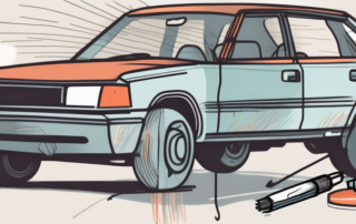 A car with a visible scratch on its side