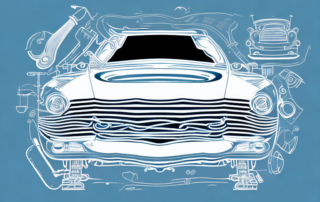 A car emblem in the process of being wrapped in a foil