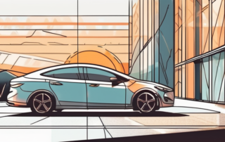 A car parked under the sun with high-quality sun protection film applied on its windows