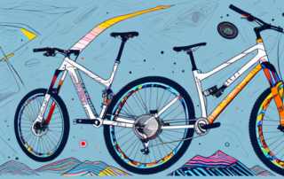 A mountain bike (mtb) with various tools around it