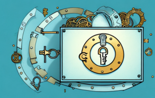 A locked treasure chest with a key next to it