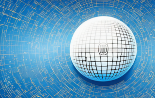 A digital globe surrounded by encrypted codes and symbols