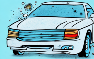 A dirty car with smudges and stains on its paint