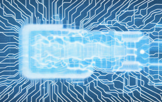 Various data packets moving along internet cables