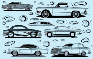 Several different types of cars
