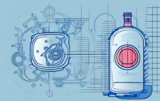 A car engine with a bottle of isopropanol and a measuring cup