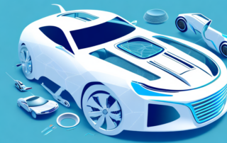 A ceramic car showcasing its various features and potential applications in a futuristic