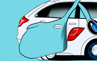 An open car door with a focus on the interior side