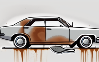 A car fender with visible rust spots