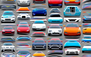 A car's windshield with various types of auto stickers on it