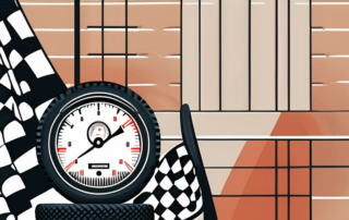 A variety of car tires with different pressure gauges attached