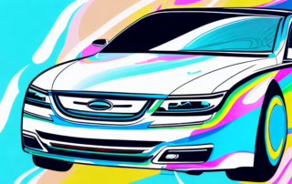 A car being wrapped with a glossy