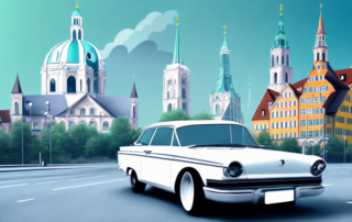 A car being wrapped in a sleek