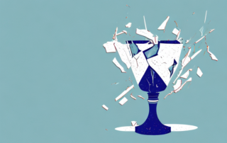 A broken vase in a living room setting