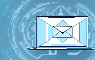 A computer sending an encrypted email through a secure digital tunnel